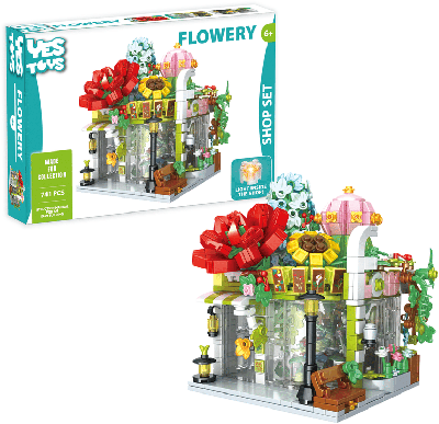 Oku Yestoys flowery house met verlichting 751 onderdelen