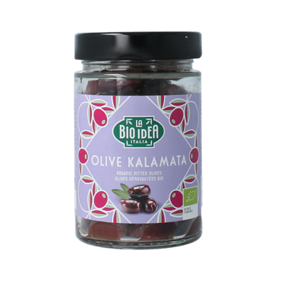Olijven zwart kalamata ontpit bio 180 Gram Olijven zwart kalamata ontpit bio 180 Gram