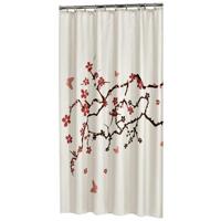 Douchegordijn Sealskin Blossom 100% polyester 180x200 Rood - thumbnail