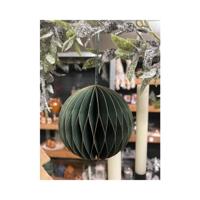 Kerstbal papier10cm groen - thumbnail