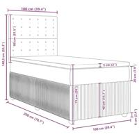 Boxspring met matras stof donkergrijs 100x200 cm - thumbnail