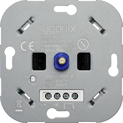 Sygonix SY-4697882 Draaidimmer Geschikt voor lampen: Halogeenlamp, LED-lamp, Gloeilamp Sygonix SY-4697882 Draaidimmer Geschikt voor lampen: Halogeenlamp, LED-lamp, Gloeilamp