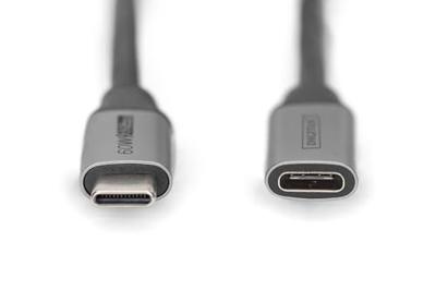 DIGITUS USB-C verlengkabel - USB 3.0 Gen1 - vrouwelijk naar mannelijk - 5 Gbps - 60W Power Delivery - Thunderbolt 3-4k/60Hz - 1m - zwart