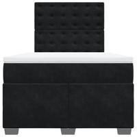 Boxspring met matras fluweel zwart 120x200 cm - thumbnail