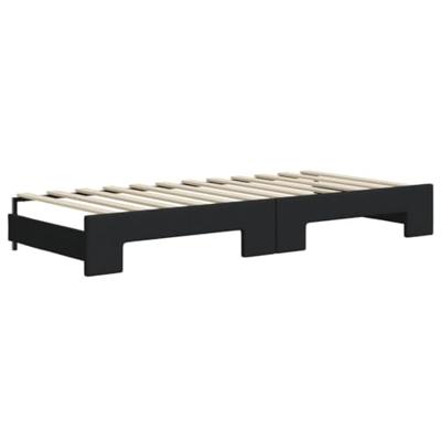 Slaapbank met onderschuifbed 80x200 cm stof zwart