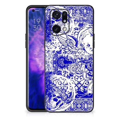 Telefoonhoesje OPPO Find X5 Pro Angel Skull Blauw