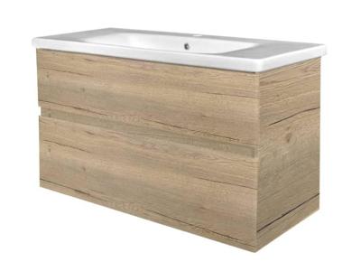 Badkamermeubel Best Design Quick 2 Laden Greeploos 80 cm Eiken Met Wastafel