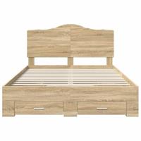 Bedframe met hoofdeinde Sonoma Eiken 140 x 190 cm Bewerkt hout - thumbnail