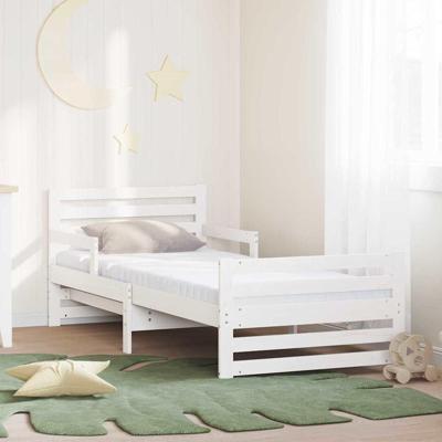 Bedframe met matras met hoofdeinde Wit 80 x 200 cm