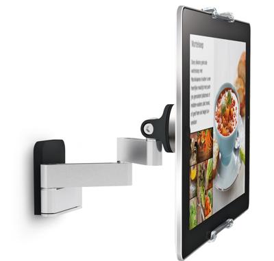Vogel's TMS 1030 universele tablet muurbeugel Geschikt voor tablets van 15-22 cm (7-13 inch) Kantelbaar tot 15° Maximale muurafstand: 20 cm Maximaal gewicht: 2 kg, Zwart/Zilver