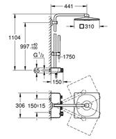 Regendoucheset GROHE Euphoria SmartControl System Cube 31 cm met Glijstang en Handdouche Supersteel - thumbnail