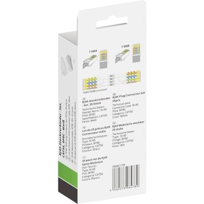 Quadrios RJ-45 connectorset CAT 5e Stekker, recht 25 stuk(s)