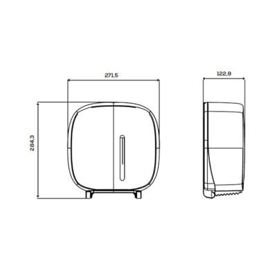 Jofel Jofel Timeless jumbo toiletrolhouder kunststof - zwart Jofel Jofel Timeless jumbo toiletrolhouder kunststof - zwart
