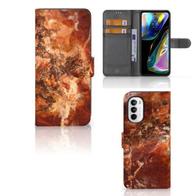 Motorola Moto G52 | Moto G82 | Bookcase | Marmer Bruin Motorola Moto G52 | Moto G82 | Bookcase | Marmer Bruin