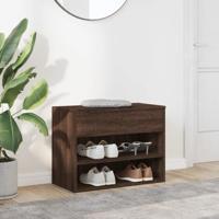 VidaXL Schoenenbank 60x30x45 cm bewerkt hout bruin eikenkleur - thumbnail