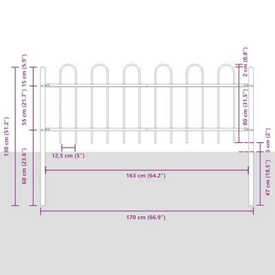 Tuinhek 9 pcs Grijs 15,3 x 0,8 m Poedercoating staal