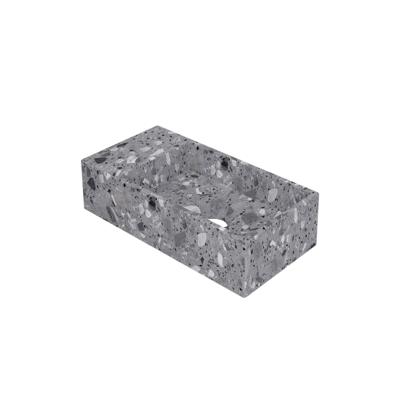 Fontein INK Versus 36x18x9cm Composiet Rechts Zonder Kraangat Mat Grijs Terrazzo