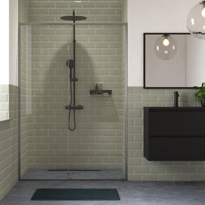 Sealskin Schuifdeur Contour Voor Nis 140x200 cm, 6 mm Helder Veiligheidsglas met Antikalklaag Mat Grijs Sealskin Schuifdeur Contour Voor Nis 140x200 cm, 6 mm Helder Veiligheidsglas met Antikalklaag Mat Grijs