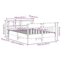 Bedframe zonder matras massief grenenhout wit 140x200 cm - thumbnail