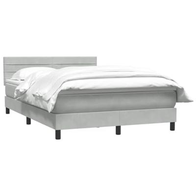 Boxspring met matras fluweel lichtgrijs 160x210 cm