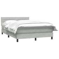 Boxspring met matras fluweel lichtgrijs 160x220 cm - thumbnail