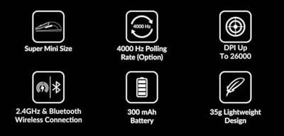 Keychron M4 draadloze 4K muis zwart