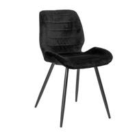 Bronx71 Velvet eetkamerstoel Toby zwart - thumbnail