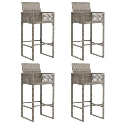 5-delige Tuinbarset zonder kussens poly rattan acacia grijs 5-delige Tuinbarset zonder kussens poly rattan acacia grijs