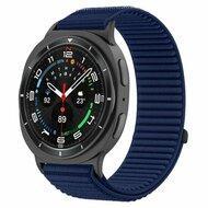 Nylon ribbelbandje - Donkerblauw - Samsung Galaxy Watch 8 Classic - 46mm Nylon ribbelbandje - Donkerblauw - Samsung Galaxy Watch 8 Classic - 46mm