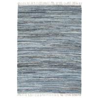 vidaXL Vloerkleed chindi handgeweven 80x160 cm denim blauw - thumbnail