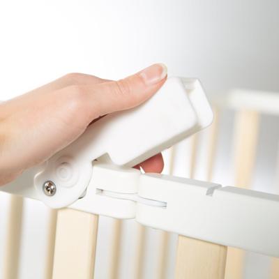 Box pieghevole per bambini - ROBA - 75 x 100 cm - Altezza regolabile - Ruote - Legno / Bianco