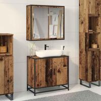 Badkamermeubelset 2 pcs Oud hout 65 x 33 x 60 cm Bewerkt hout - thumbnail