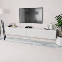 Tv-meubels 2 st 120x40x34 cm bewerkt hout hoogglans wit - thumbnail