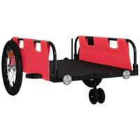Fietstrailer oxford stof en ijzer rood - thumbnail