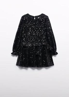 Abel & Lula winter jurk meisjes - zwart - pailletten