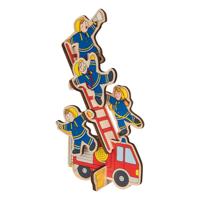 Goki houten stapelpuzzel brandweer, 8st. - thumbnail
