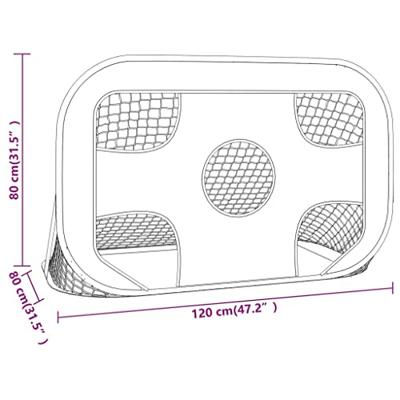 Voetbaldoel met doelwit 120x80x80 cm polyester