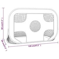 Voetbaldoel met doelwit 120x80x80 cm polyester - thumbnail