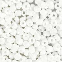 Creativ Company Rocailles, d 4 mm, afm 6/0, gatgrootte 0,9-1,2 mm, wit parelmoer, 25 gr/ 1 doos - thumbnail