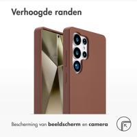 Accezz Liquid Silicone Backcover met MagSafe voor Samsung Galaxy S25 Ultra Telefoonhoesje Bruin - thumbnail