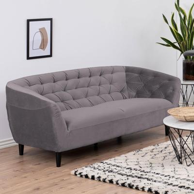 Bendt Bank 'Loes' 3-zits, Velvet, kleur donkergrijs