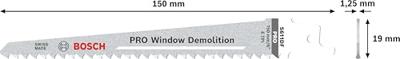 Bosch Professional S611DF PRO Reciprozaagblad 150mm Window Demolition VE=5 - 2608656258 - thumbnail