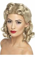 40&apos;s Sweetheart pruik blond - thumbnail