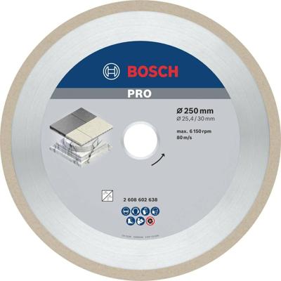 Bosch Accessories 2608602638 Bosch Power Tools Diamanten doorslijpschijf Diameter 250 mm Boordiameter 30.00 mm Tegels 1 stuk(s)