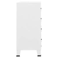 Ladekast industrieel 78x40x93 cm metaal wit - thumbnail