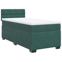 Boxspring met matras fluweel donkergroen 100x200 cm - thumbnail