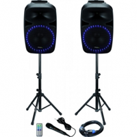 Ibiza Sound PKG12A Actieve PA-luidsprekerset Bluetooth, incl. microfoon, Ingebouwd lichteffect - thumbnail