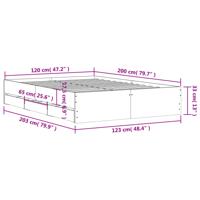 Bedframe met lades bewerkt hout bruin eikenkleur 135x190 cm - thumbnail