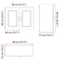 Keukenwandkast Kalmar bewerkt hout gerookt eikenkleurig - thumbnail