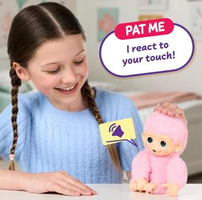 Pluche speelgoed - LITTLE LIVE PETS - Mijn mini-aapje - Roze - Geschikt voor kinderen vanaf 4 jaar